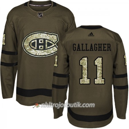 Män Ishockey Montreal Canadiens Tröja Brendan Gallagher 11 Adidas 2017-2018 Camo Grön Authentic